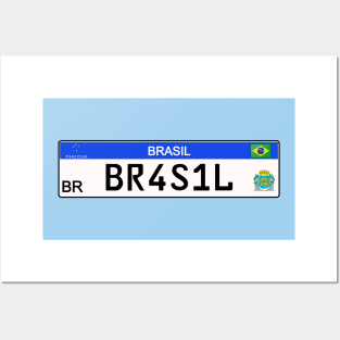 Brazil car license plate Posters and Art